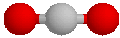 une molécule de dioxyde de carbone composée d'un atome de carbone et de 2 atomes d'oxygène