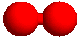 une molécule de dioxygène composée de 2 atomes d'oxygène