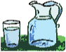 Verre et carafe